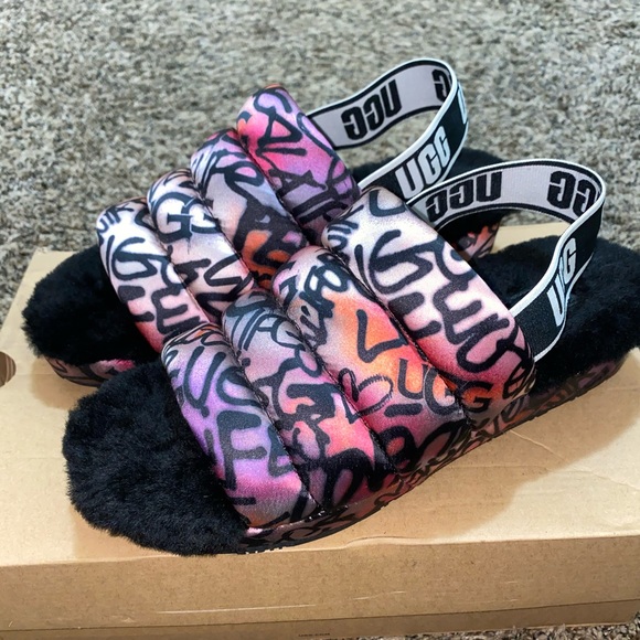 graffiti ugg slides